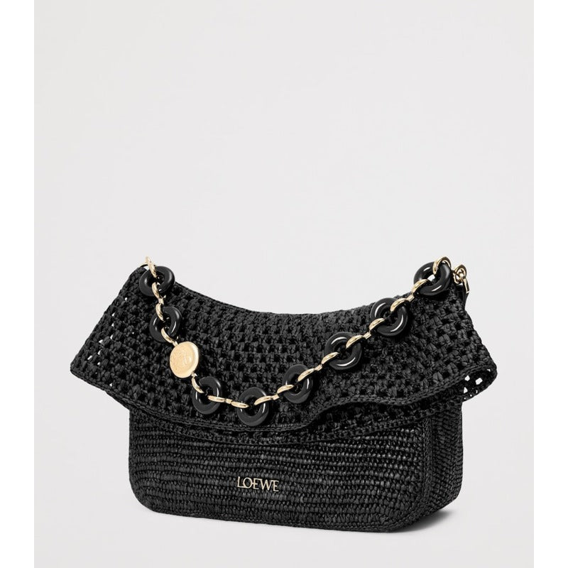 Bolsa Shoulder Collab x Paula's Ibiza Medium Raffia Ola