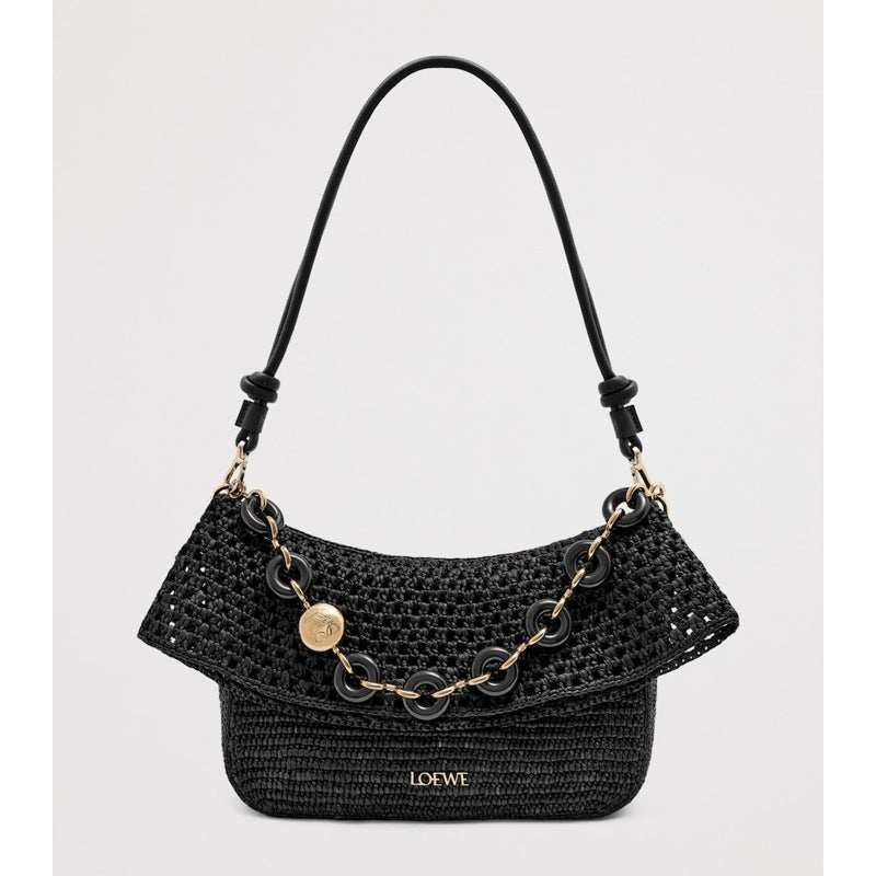 Bolsa Shoulder Collab x Paula's Ibiza Medium Raffia Ola