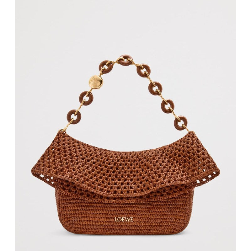 Bolsa Shoulder Collab x Paula's Ibiza Medium Raffia Ola