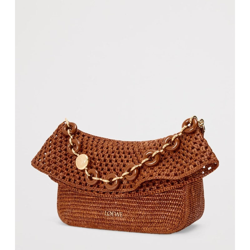 Bolsa Shoulder Collab x Paula's Ibiza Medium Raffia Ola