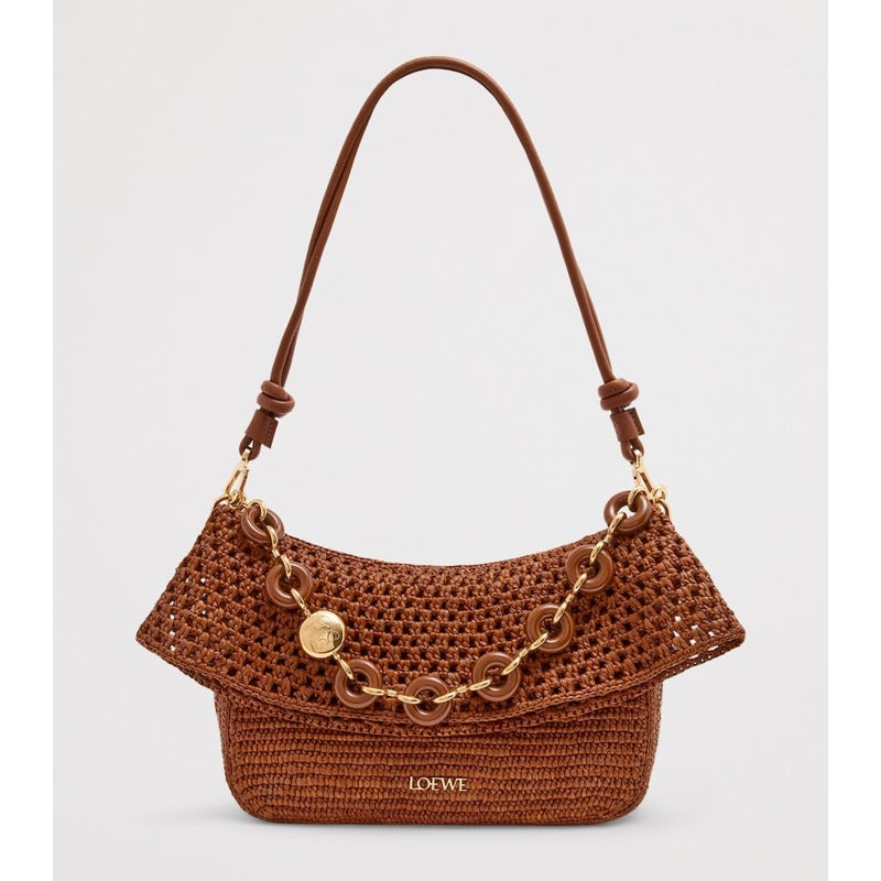Bolsa Shoulder Collab x Paula's Ibiza Medium Raffia Ola