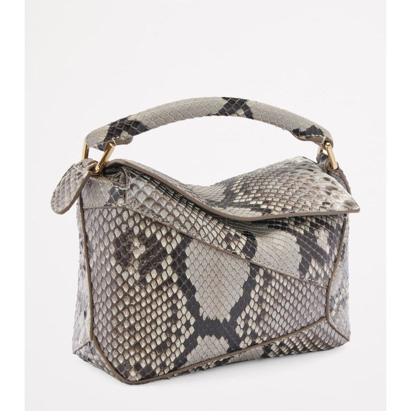 Bolsa Handle Mini Snakeskin Puzzle Edge