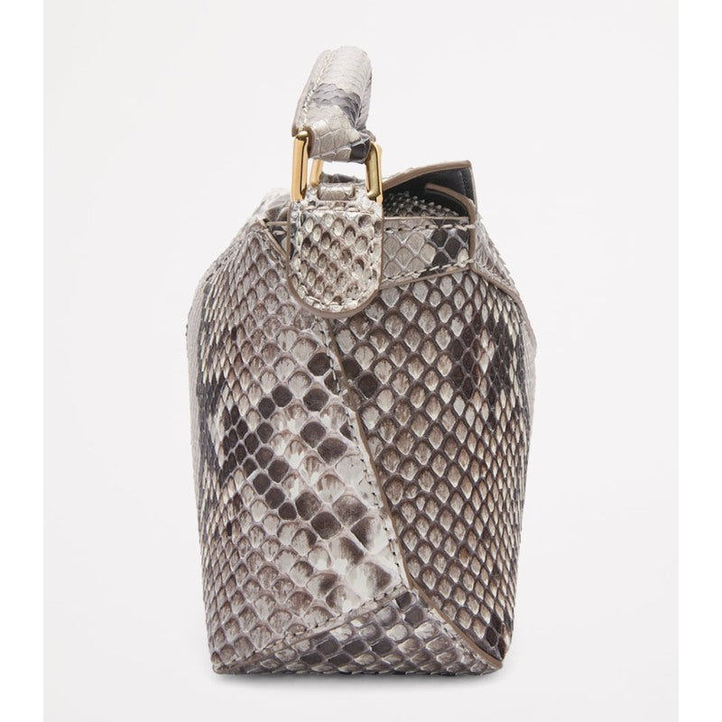 Bolsa Handle Mini Snakeskin Puzzle Edge