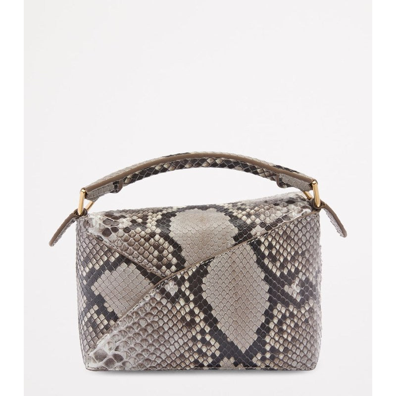 Bolsa Handle Mini Snakeskin Puzzle Edge