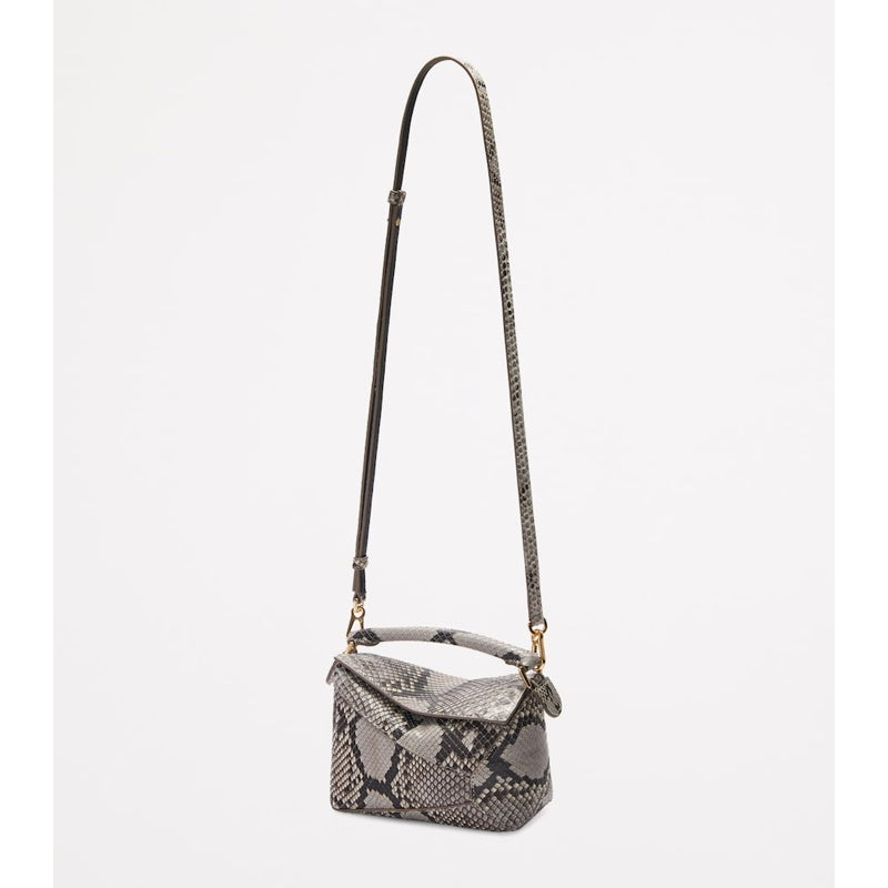 Bolsa Handle Mini Snakeskin Puzzle Edge