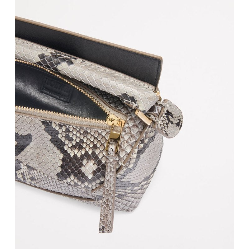 Bolsa Handle Mini Snakeskin Puzzle Edge