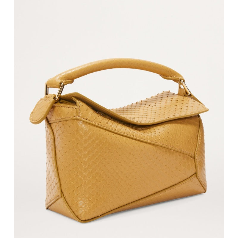 Bolsa Handle Mini Snakeskin Puzzle Edge
