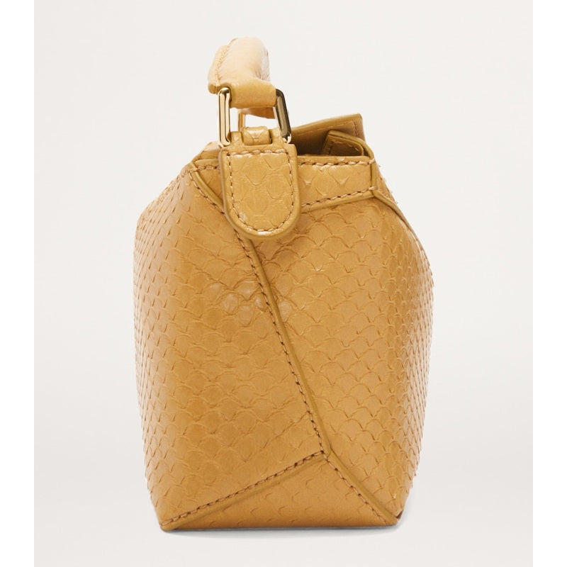 Bolsa Handle Mini Snakeskin Puzzle Edge