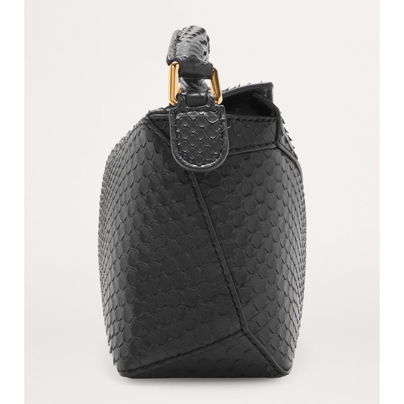 Bolsa Handle Mini Snakeskin Puzzle Edge