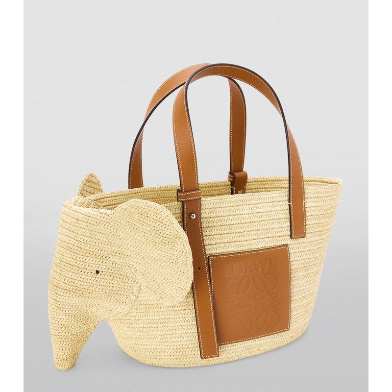 Bolsa Tote Woven Elephant Basket
