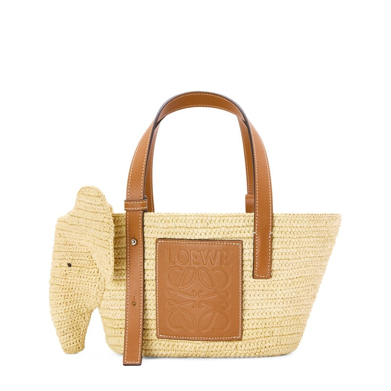 Bolsa Tote Small Woven Elephant Basket - Mercado de Luxo - O Maior E-Commerce de Bens, Produtos e Serviços de Luxo do Brasil.