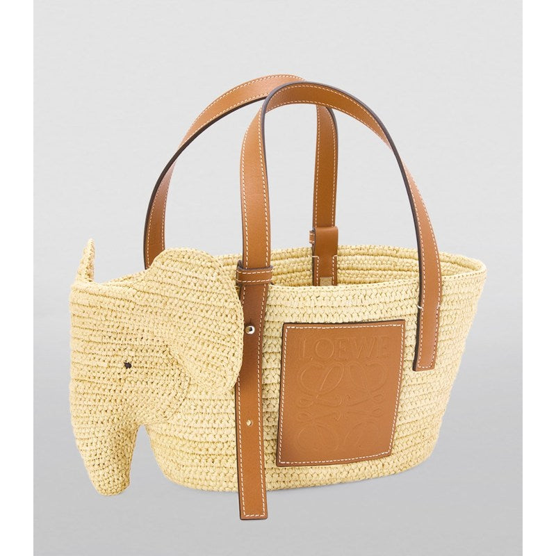 Bolsa Tote Small Woven Elephant Basket