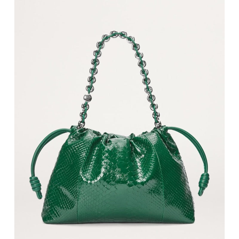 Bolsa Handle Large Patent Python Flamenco Purse
