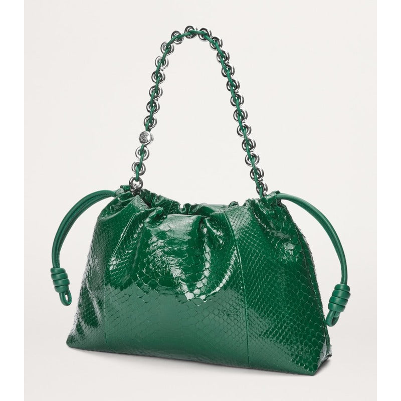 Bolsa Handle Large Patent Python Flamenco Purse