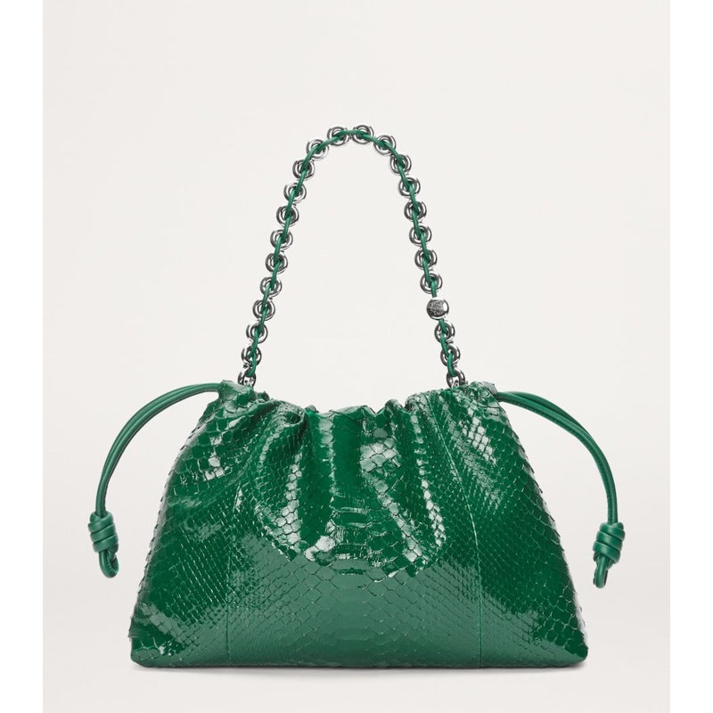 Bolsa Handle Large Patent Python Flamenco Purse