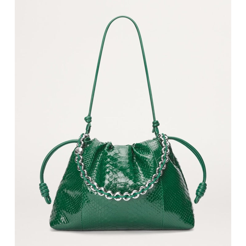 Bolsa Handle Large Patent Python Flamenco Purse