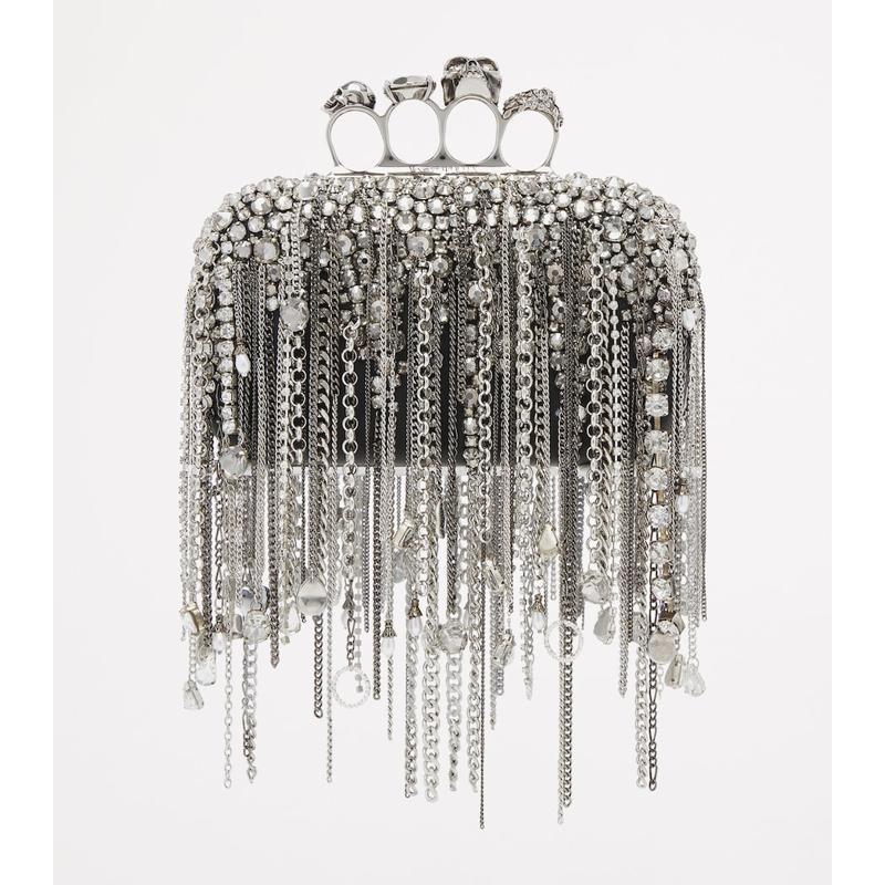 Bolsa Clutch Crystal Skull Four-Ring