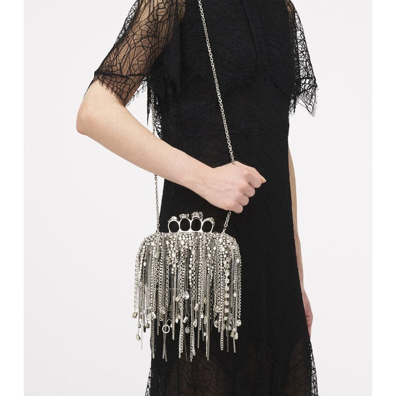 Bolsa Clutch Crystal Skull Four-Ring