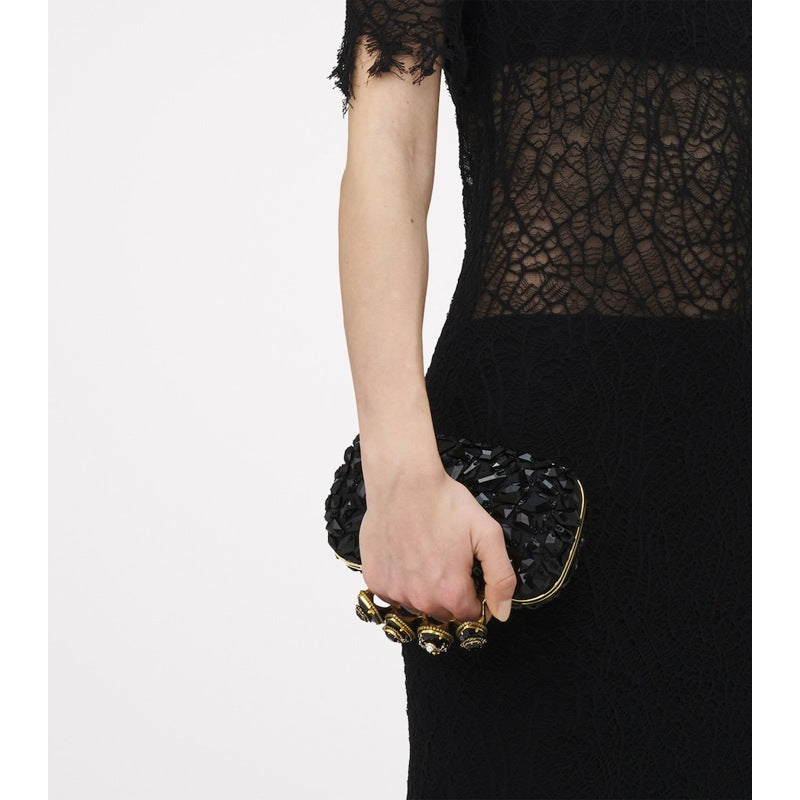 Bolsa Clutch Silk Spider Jewelled