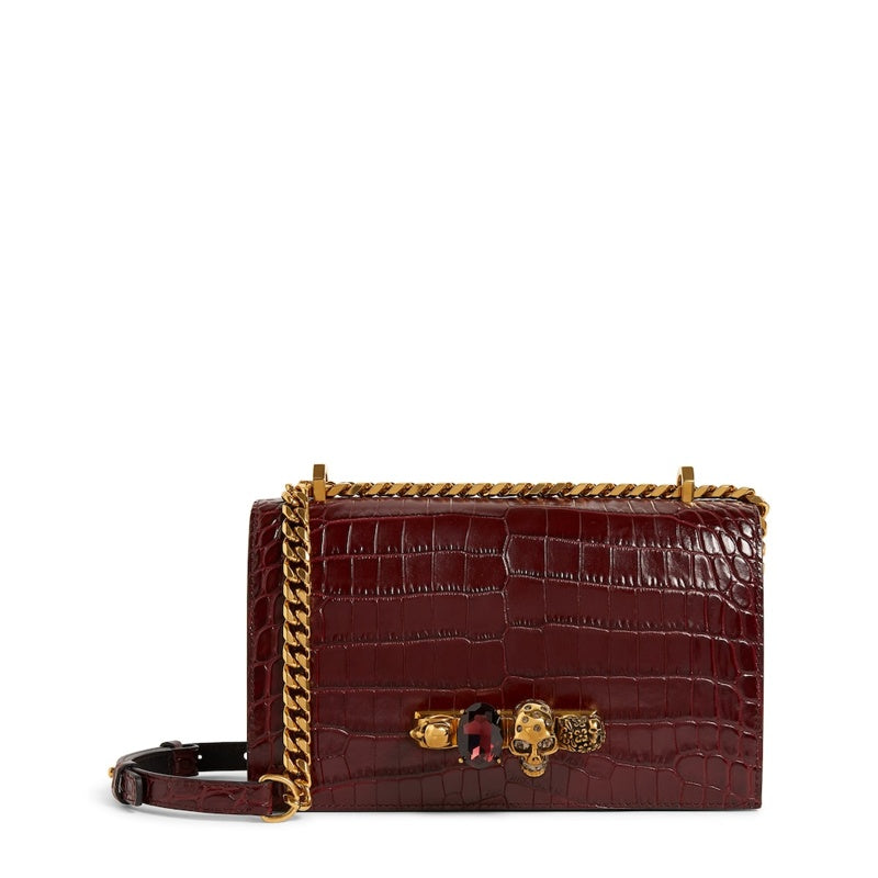 Bolsa Handle Medium Croc-Embossed Jewelled Satchel - Mercado de Luxo - O Maior E-Commerce de Bens, Produtos e Serviços de Luxo do Brasil.