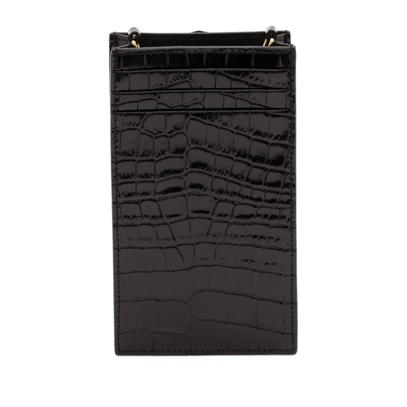 Bolsa Wallet Skull-embellished croc-embossed phone case