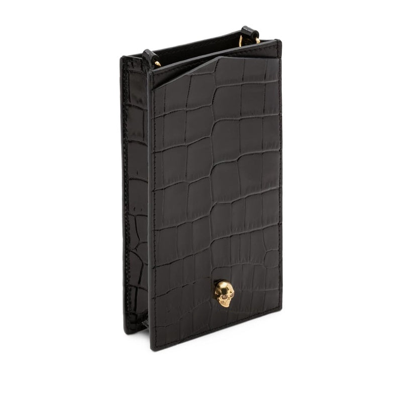 Bolsa Wallet Skull-embellished croc-embossed phone case