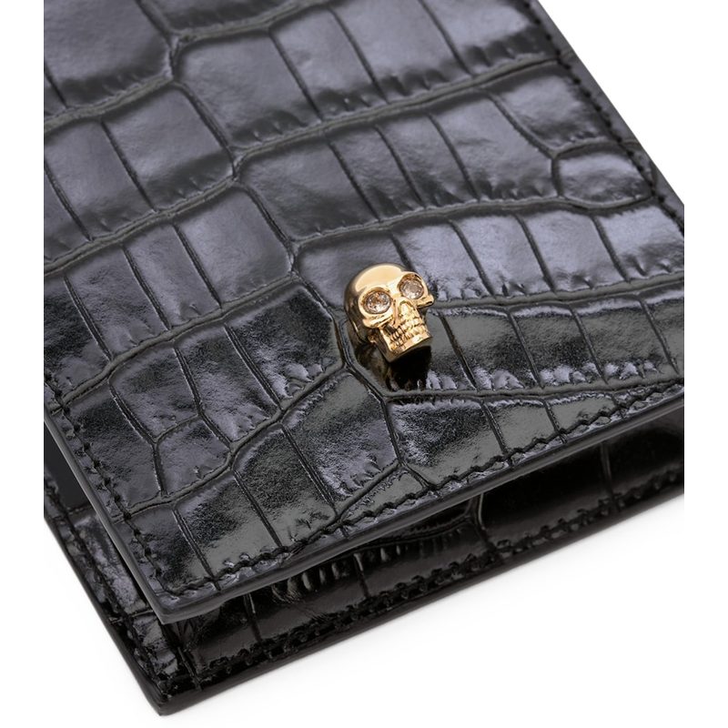 Bolsa Wallet Skull-embellished croc-embossed phone case