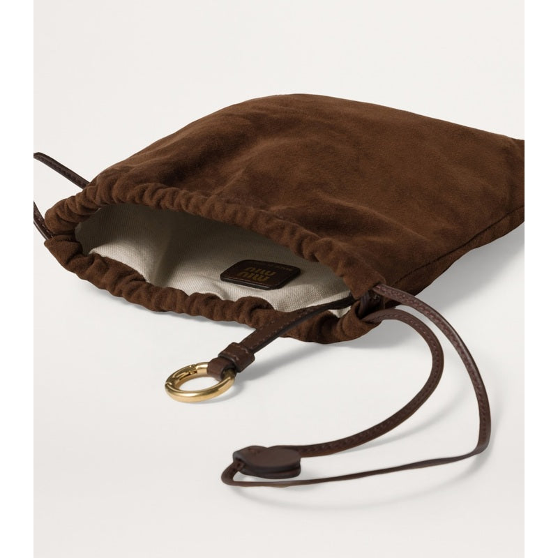 Bolsa Clutch Suede Drawstring