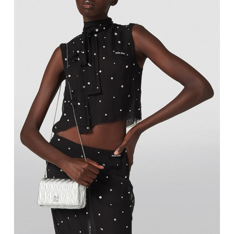 Bolsa Shoulder Mini Metallic Matelassé