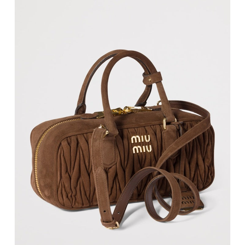 Bolsa Handle Matelassé Suede Arcadie
