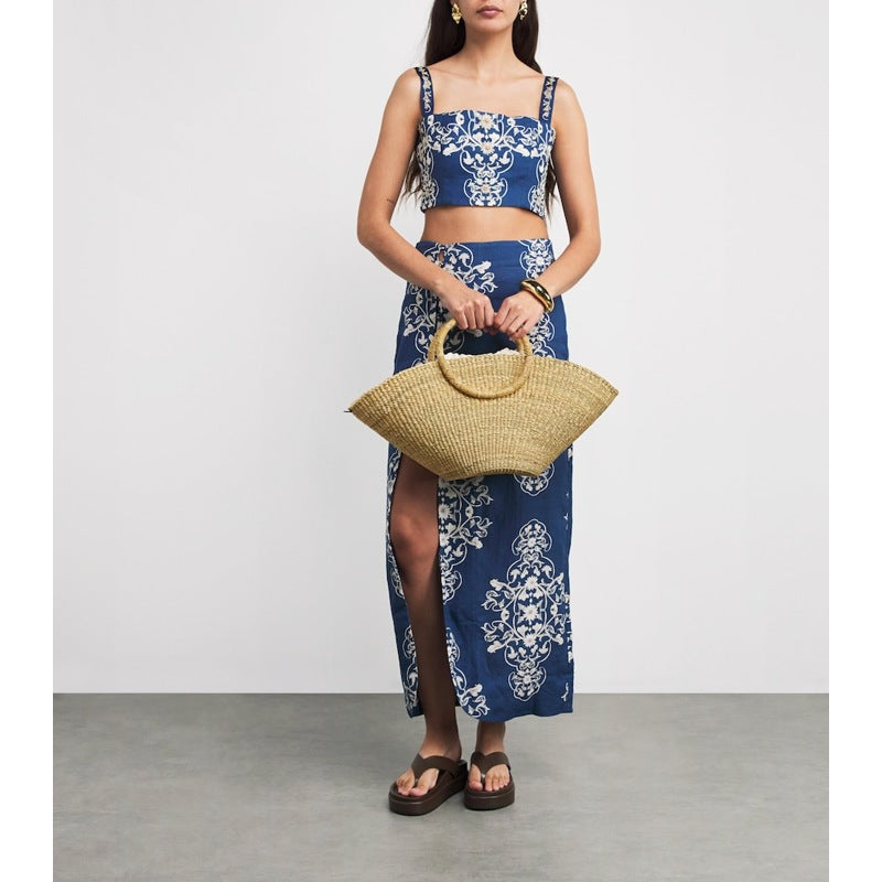 Bolsa Tote Medium Straw Luna