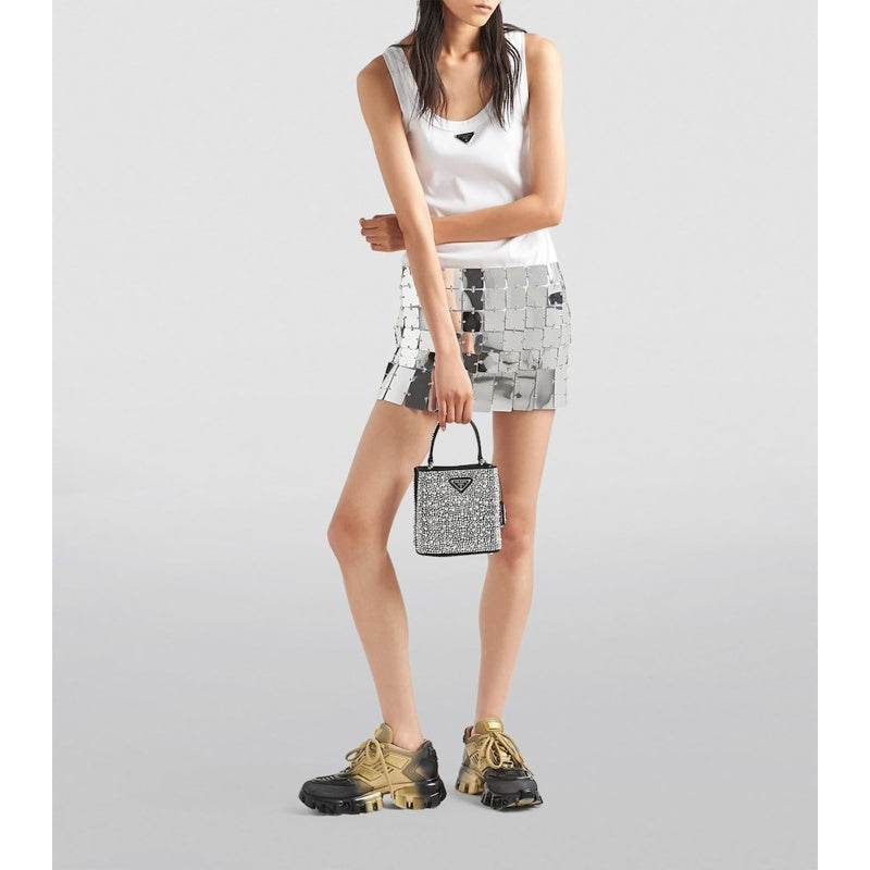 Bolsa Shoulder Satin Embellished Panier