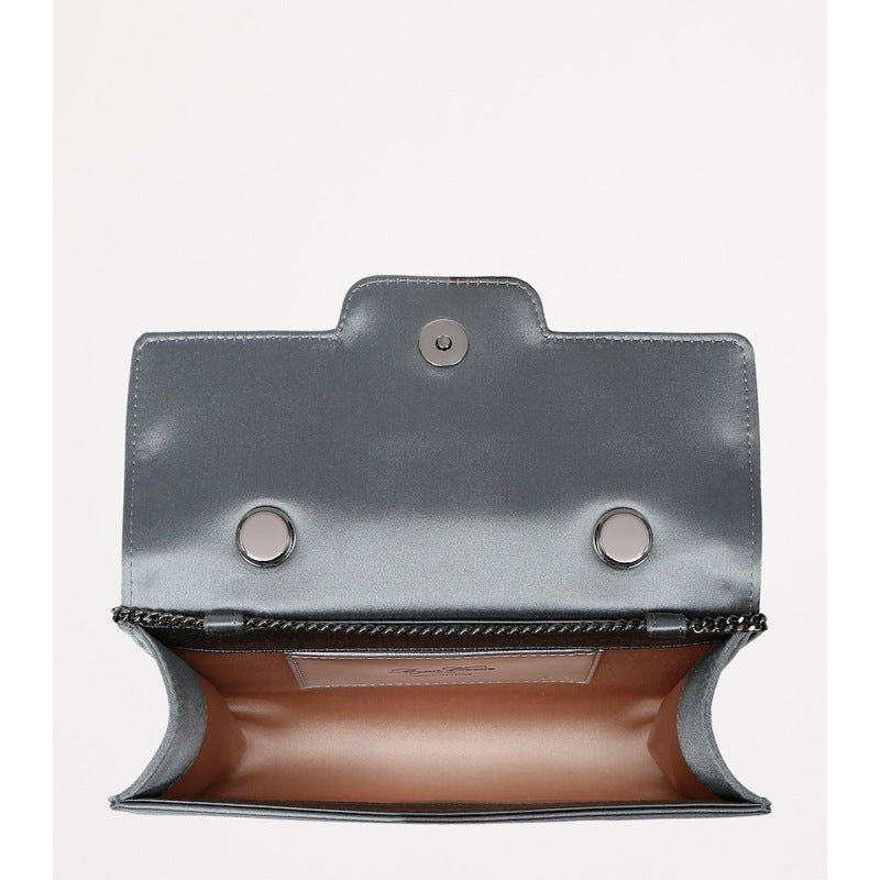 Bolsa Handle Mini Satin Strass