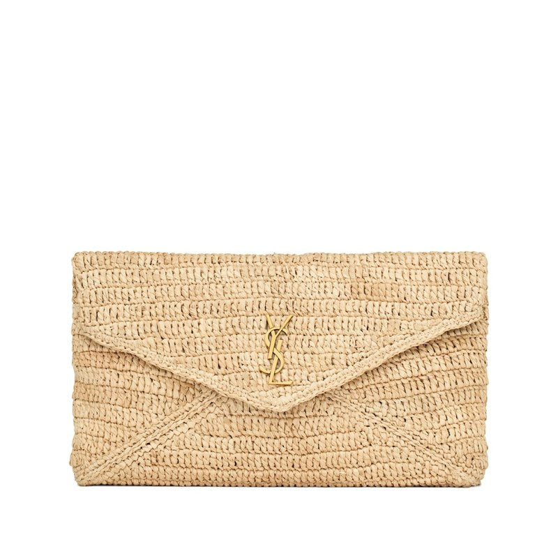 Bolsa Clutch Raffia Cassandre Envelope - Mercado de Luxo - O Maior E-Commerce de Bens, Produtos e Serviços de Luxo do Brasil.