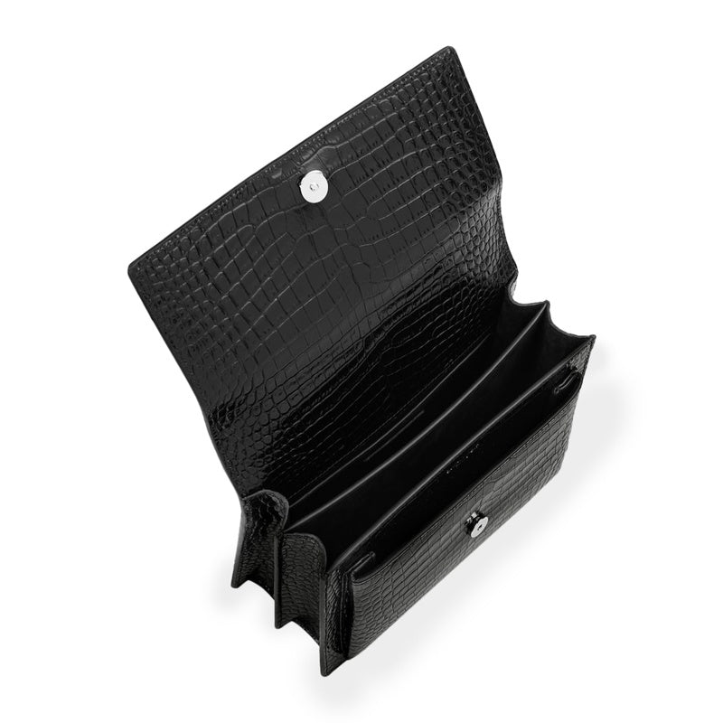 Bolsa Shoulder Medium Sunset Croc-Embossed