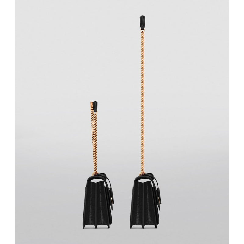 Bolsa Shoulder Medium Sunset Croc-Embossed