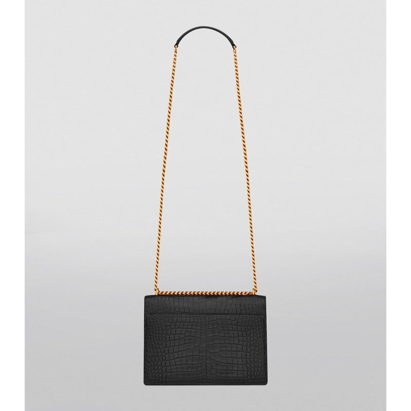 Bolsa Shoulder Medium Sunset Croc-Embossed