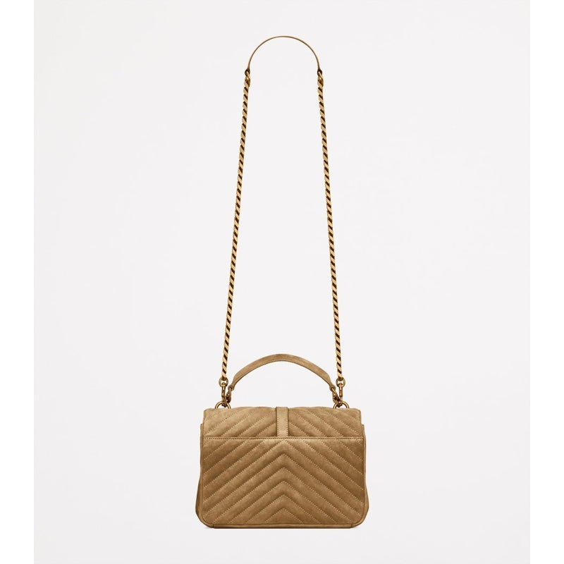 Bolsa Handle Medium Suede Collège