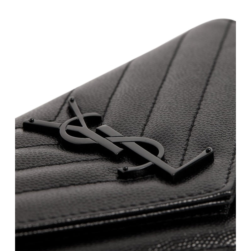 Bolsa Wallet Monogram Saint Laurent Matelassé Large Flap