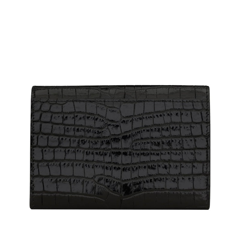 Bolsa Wallet Small Cassandre Croc-Embossed