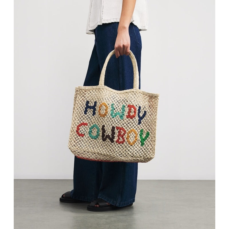 Bolsa Tote Small Jute Howdy Cowboy