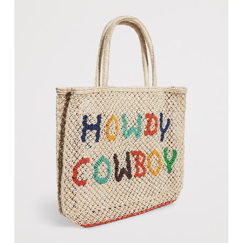 Bolsa Tote Small Jute Howdy Cowboy
