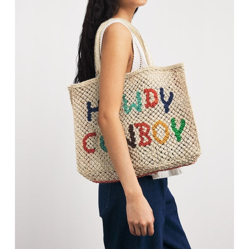 Bolsa Tote Small Jute Howdy Cowboy