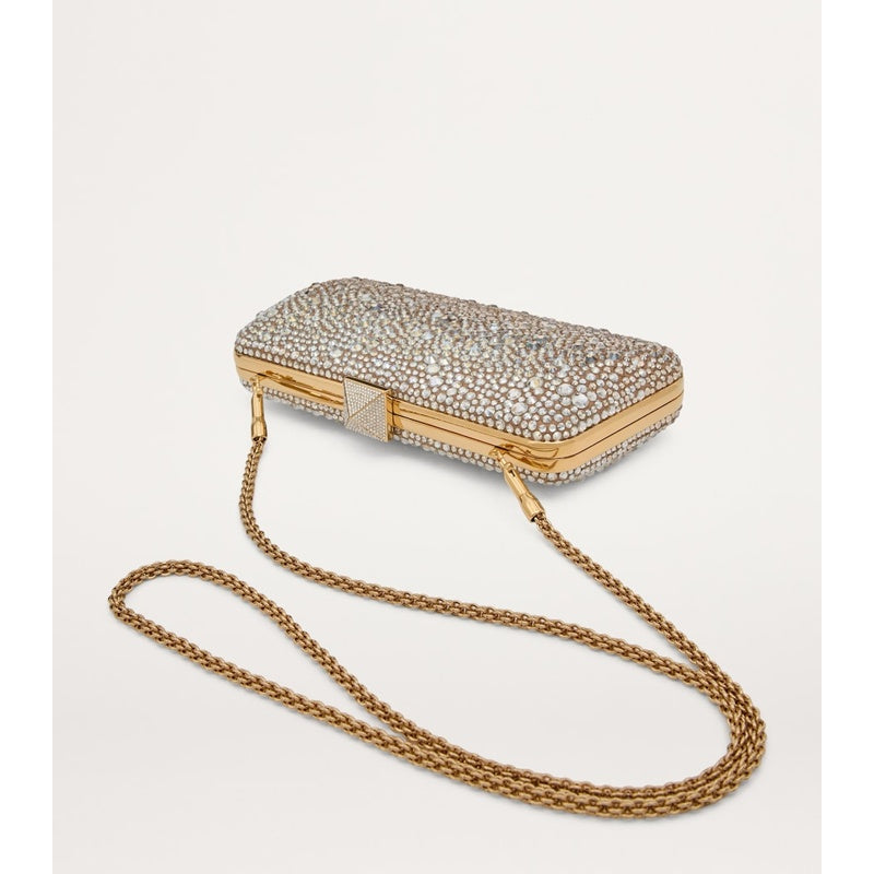 Bolsa Clutch Crystal-Embellished Minaudiere