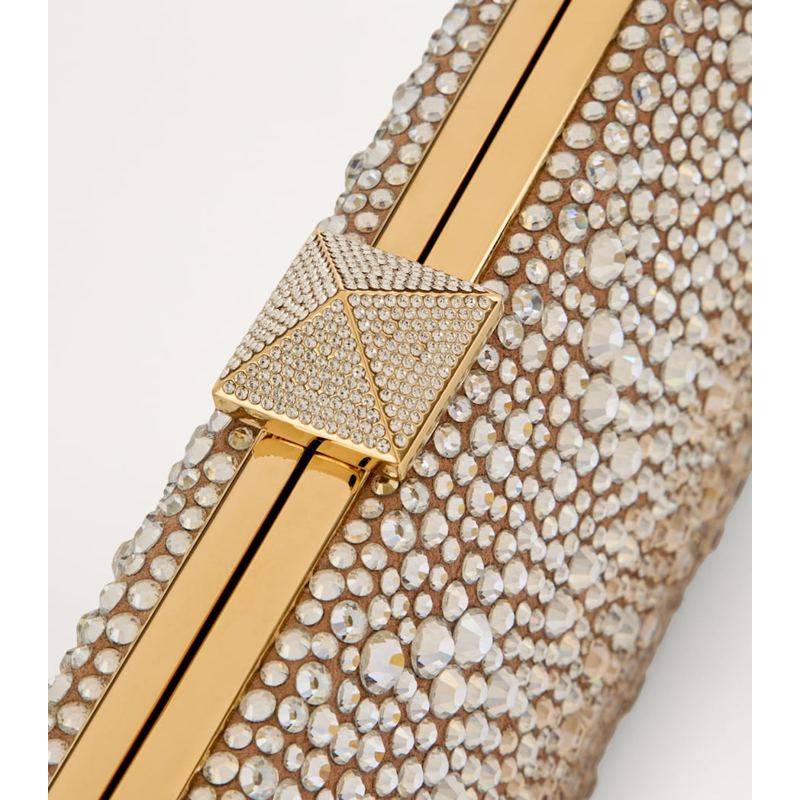 Bolsa Clutch Crystal-Embellished Minaudiere