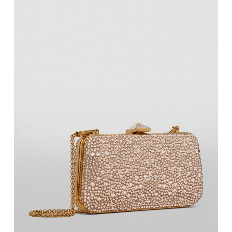 Bolsa Clutch Crystal-Embellished Minaudiere