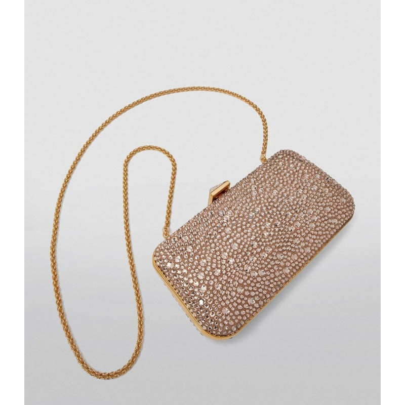 Bolsa Clutch Crystal-Embellished Minaudiere