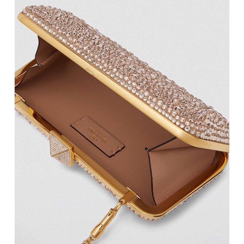 Bolsa Clutch Crystal-Embellished Minaudiere