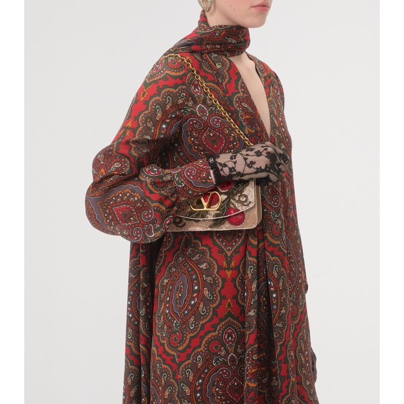 Bolsa Clutch Small Silk Vain Cherry