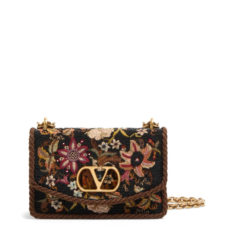 Bolsa Shoulder Small Silk Embroidered Vain - Mercado de Luxo - O Maior E-Commerce de Bens, Produtos e Serviços de Luxo do Brasil.